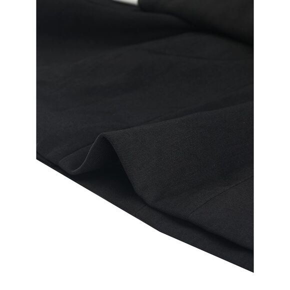 Button Front Dress Long Sleeve Contrast Collar Shirtdress Black White - Picture 5 of 5